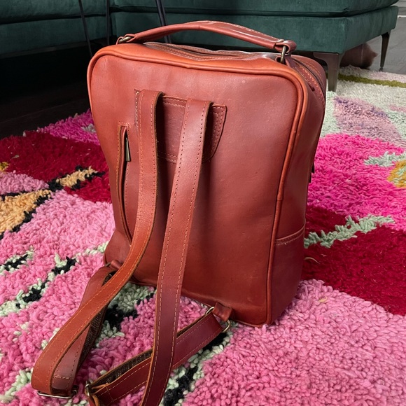 Square Leather Backpack - Picture 5 of 14